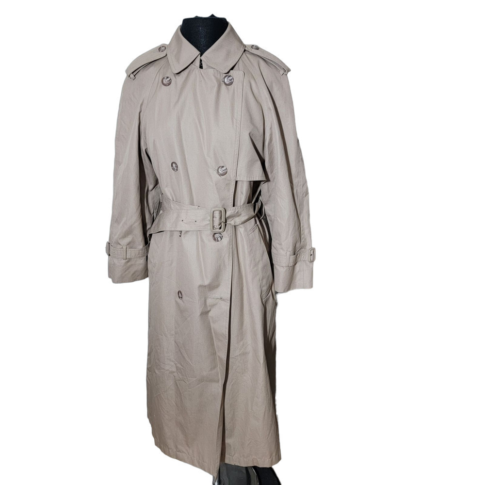 London towne Belted Double Breasted Trench Coat sz 8 P